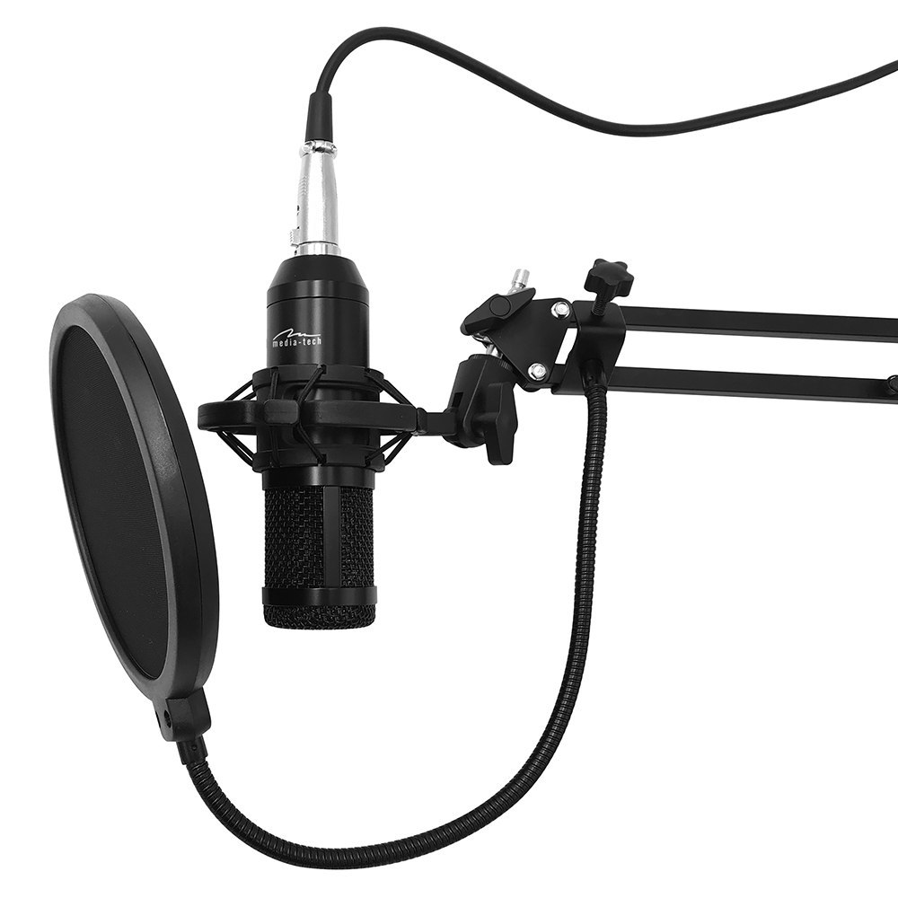Audio-Technica AT2020 Cardioid Condenser Studio Microphone, Black with Pop  Filter Studio Microphone and Male to Female Cable - 10 Feet