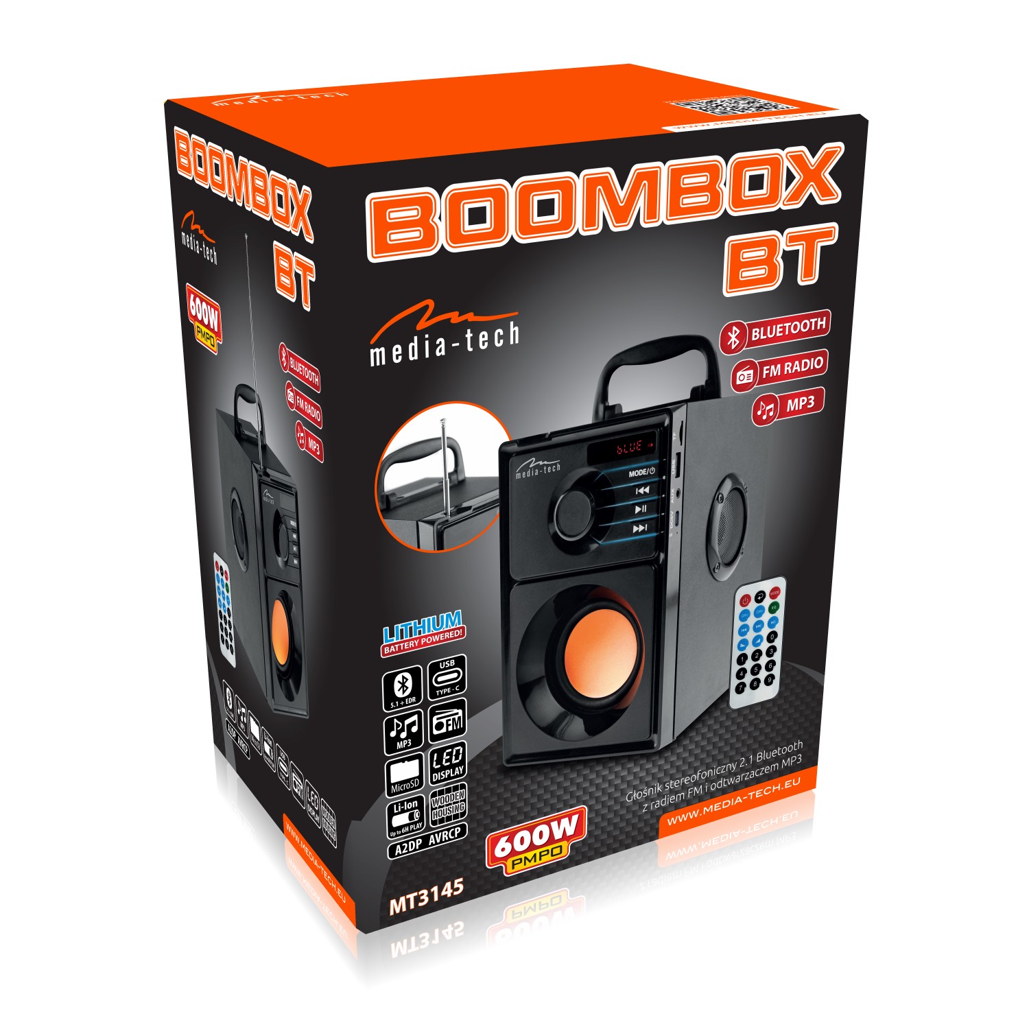 Głośnik bezprzewodowy BOOMBOX BT MT3145 V3.1